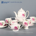 OEM logo Bone China Set de 6 personas Copa de café reutilizable de cerámica fina